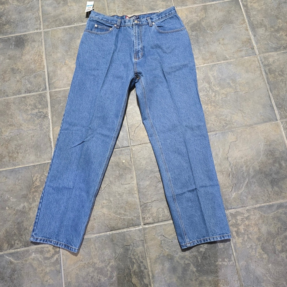Chaps Relaxed Fit Jeans Mens 36x32 Blue Medium Wash 100% Cotton Zipper Fly NWT